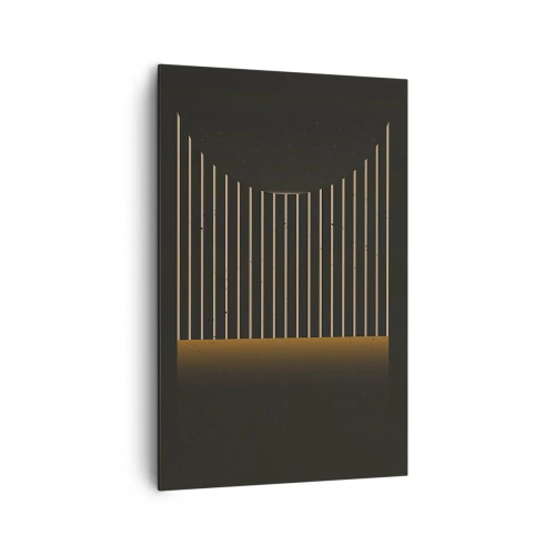 Quadro su tela - Stampe su Tela - Motivo geometrico a strisce su sfondo scuro - 80x120cm - Esaminare l'oscurità - Decorazione murale moderna per soggiorno e camera da letto ARTTOR