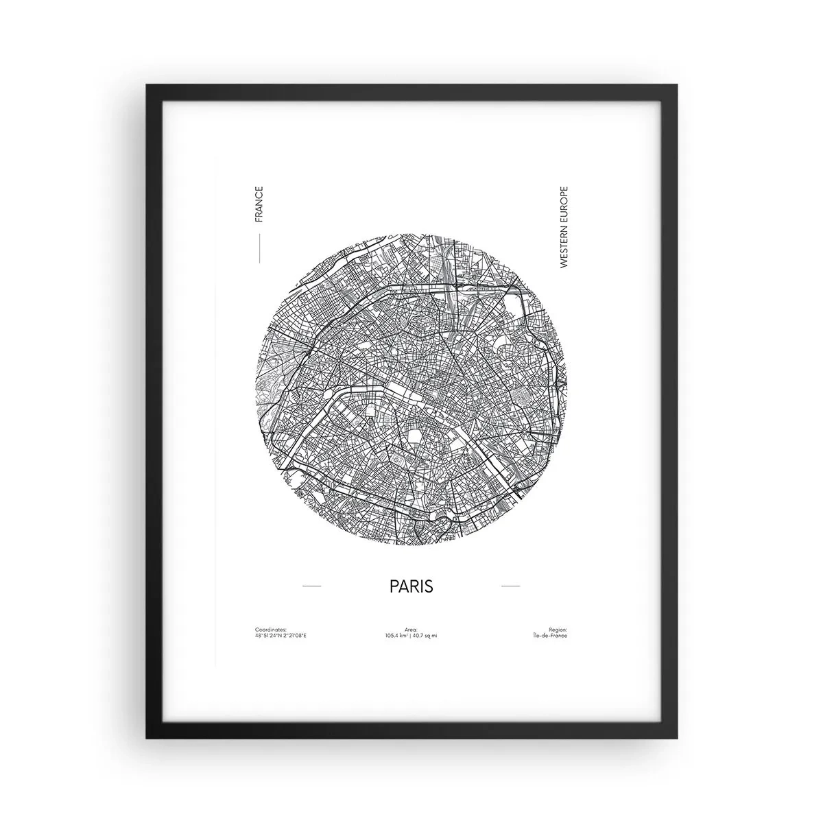 Poster in cornice nera - Anatomia di Parigi - 40x50 cm