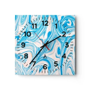 Orologio da parete - Orologio in Vetro - Acquitrino in turchese - 40x40 cm