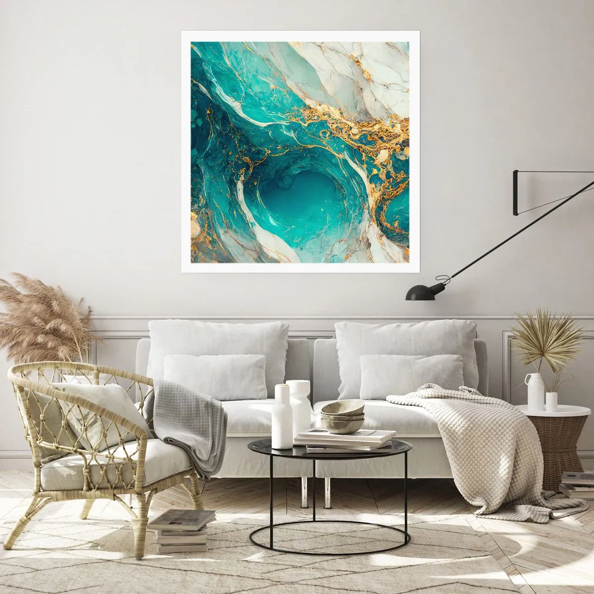 Poster - Composizione con vene d'oro - 50x50 cm