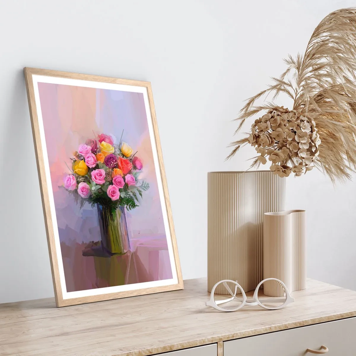 Poster in cornice rovere chiaro - Bellezza immobile - 40x50 cm