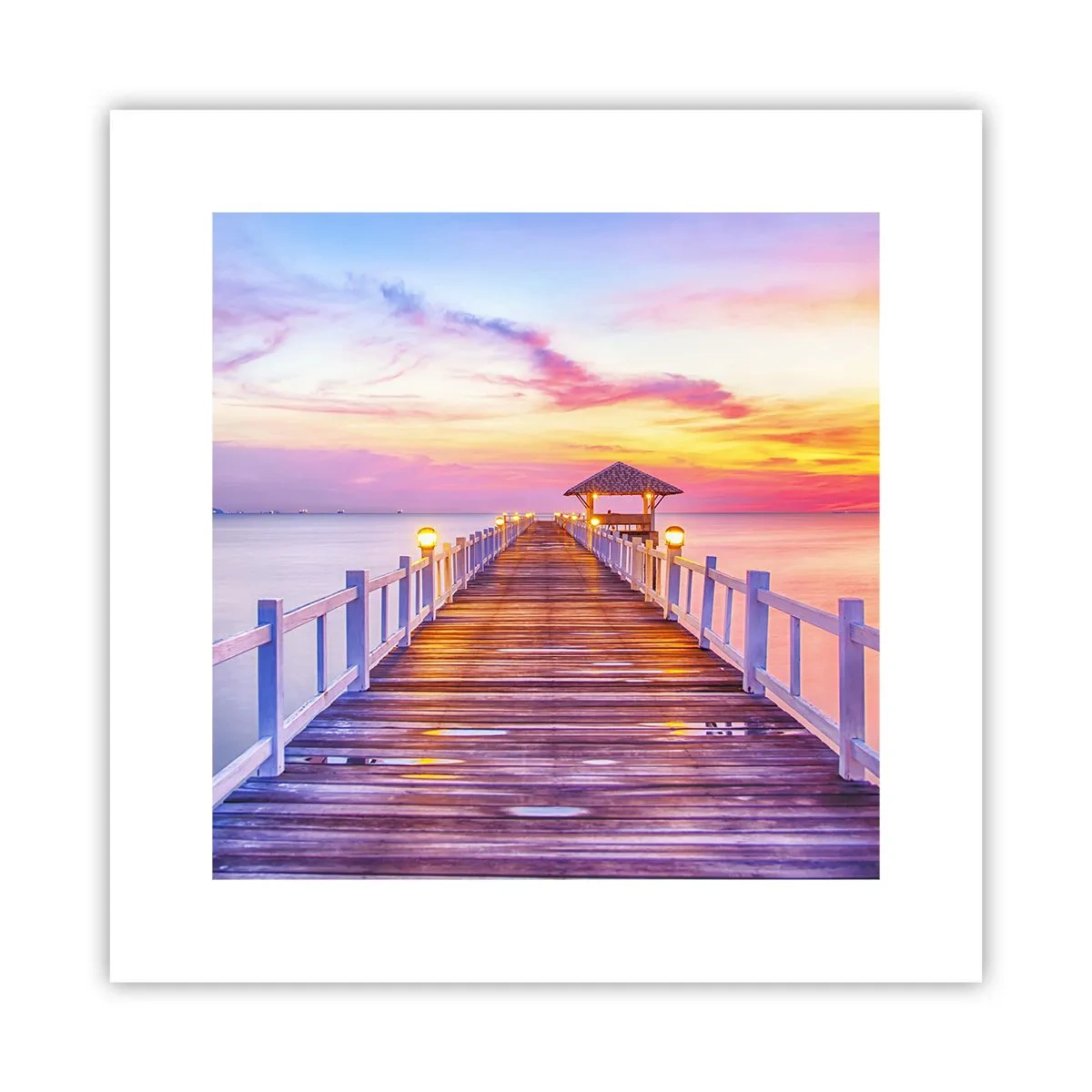 Poster - Silenzio della sera in lilla e oro - 30x30 cm