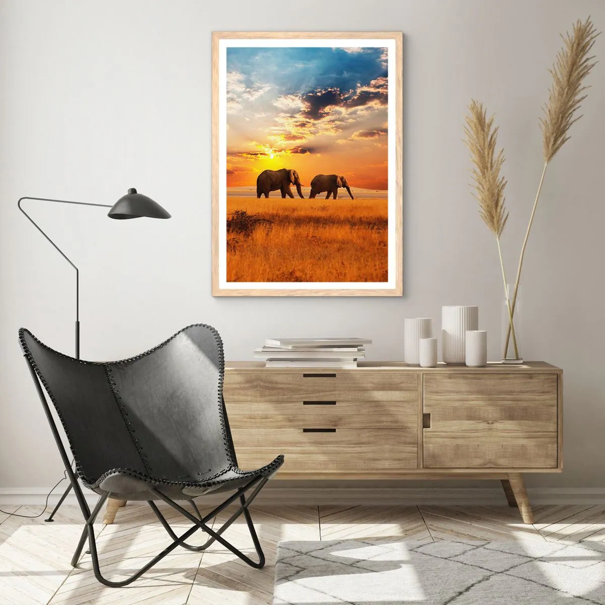 Poster in cornice rovere chiaro - Passeggiata familiare - 70x100 cm