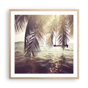 Poster in cornice rovere chiaro - Si può dondolare tra le nuvole a volontà - 60x60 cm