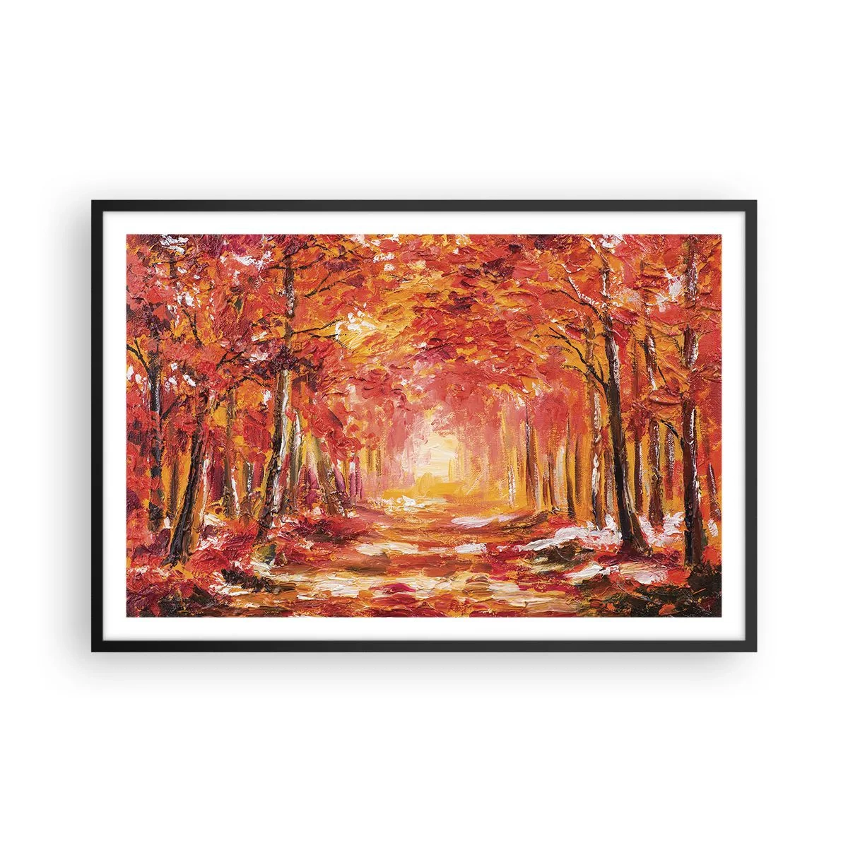 Poster in cornice nera - Foresta di rame - 91x61 cm