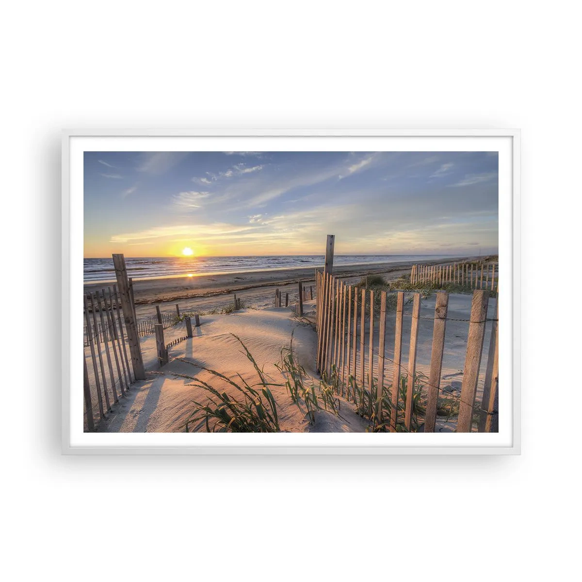 Poster in cornice bianca - Luci e ombre del vento - 100x70 cm