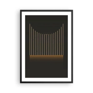 Poster in cornice nera - Composizione geometrica di linee verticali nell'oscurità - 50x70cm - Esaminare l'oscurità - Decorazione murale moderna per soggiorno e camera da letto ARTTOR