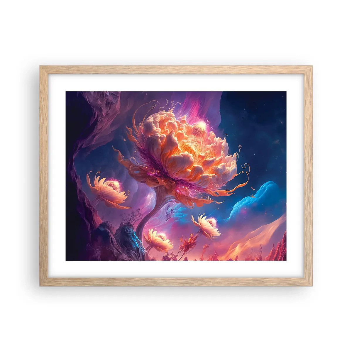 Poster in cornice rovere chiaro - Un altro mondo - 50x40 cm