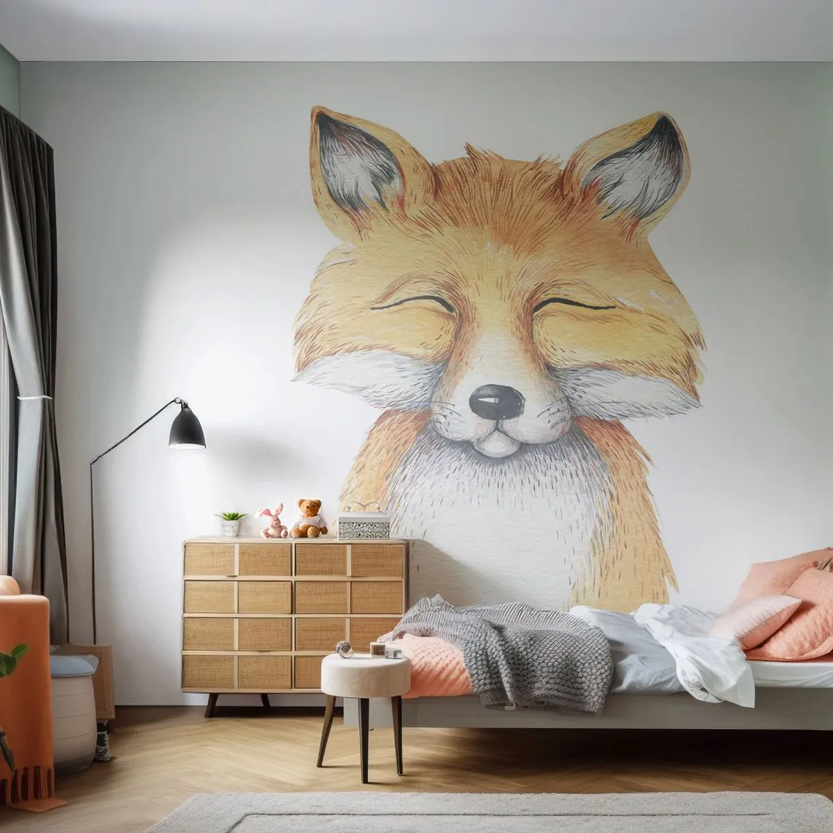 Fotomurali Autoadesivo Deluxe Sticker - Umore da volpe - Per bambini, Volpe, Amicizia - 250x175 cm