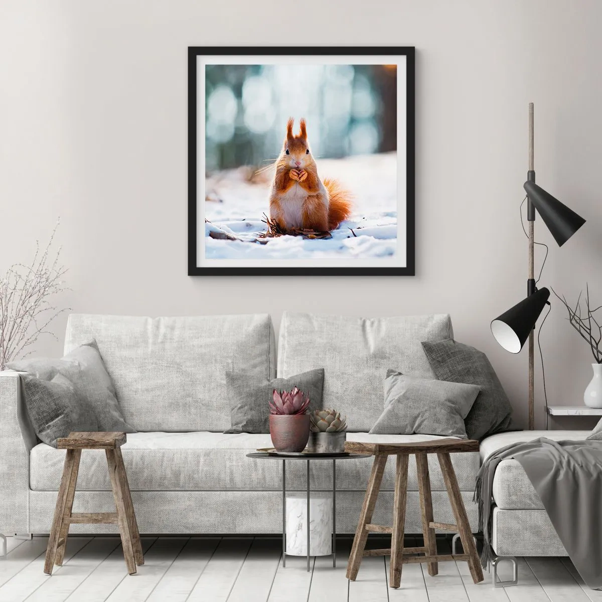 Poster in cornice nera - Che cosa guardi? - 50x50 cm