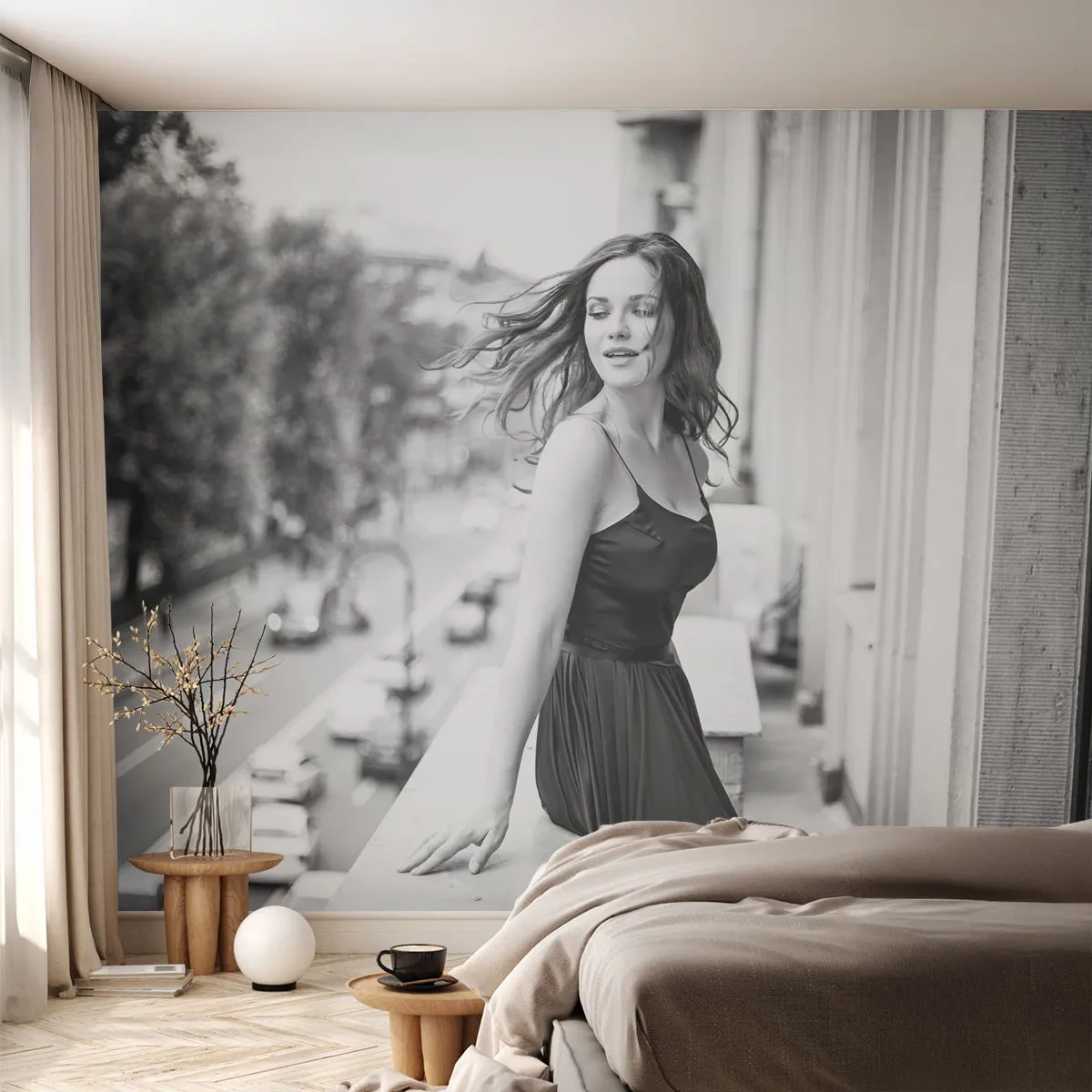 Fotomurale su misura Standard Eco - Sicuramente parigina - Donna, Città, Architettura