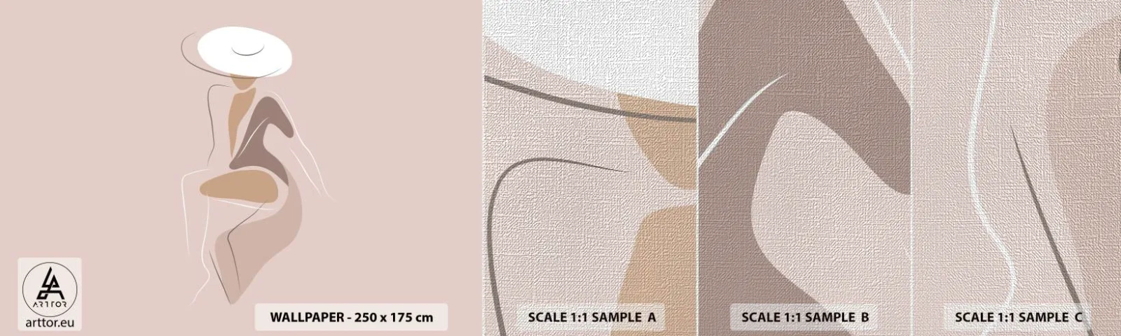 Campione di Fotomurale Premium Canvas - Essere una dama - Grafica, Donna, Donna In Un Cappello - 100x30 cm