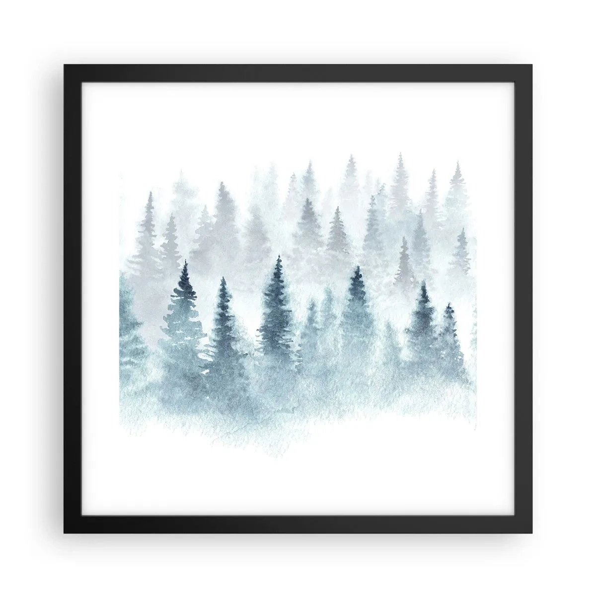 Poster in cornice nera - Avvolti nella nebbia - 40x40 cm