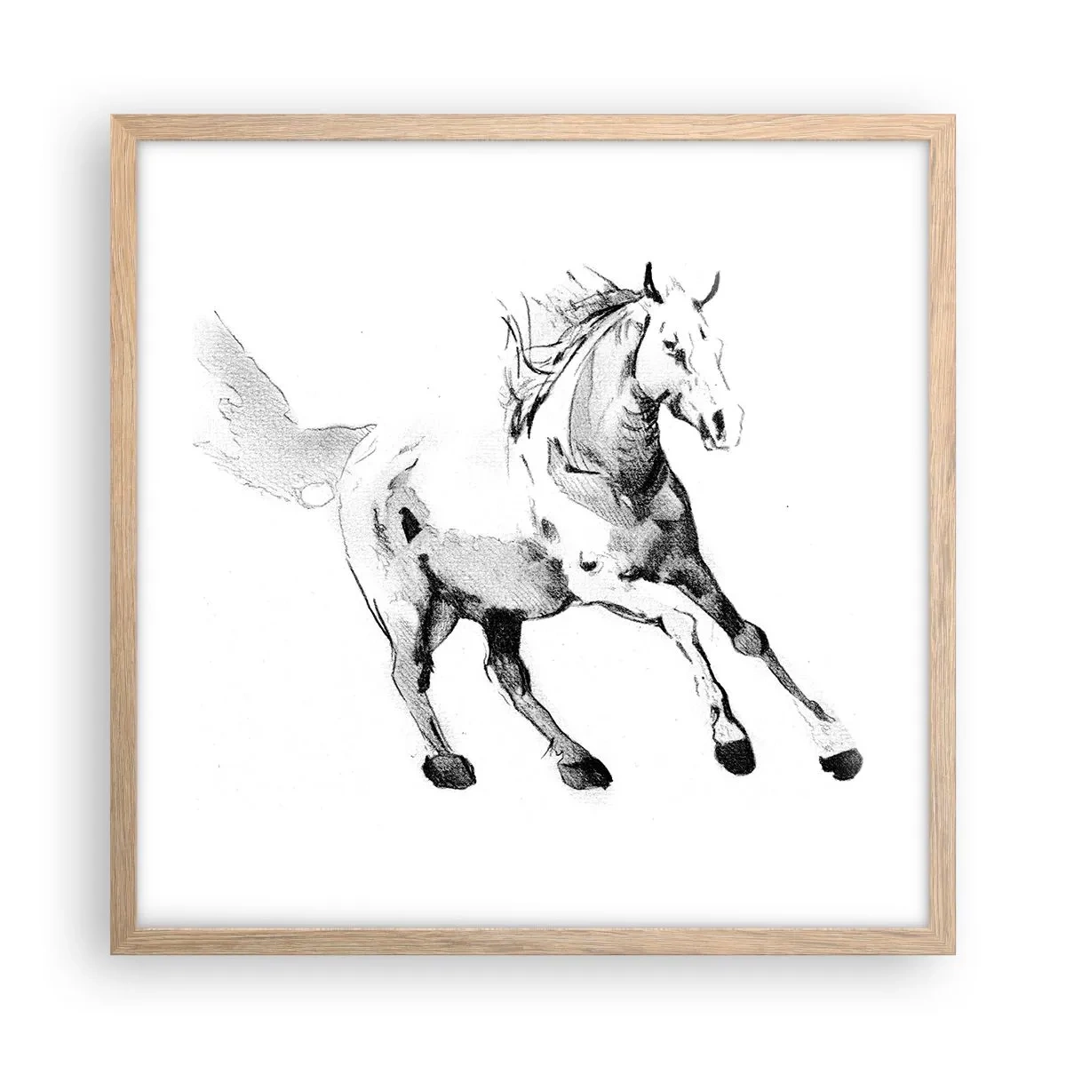 Poster in cornice rovere chiaro - Anima indomabile - 50x50 cm