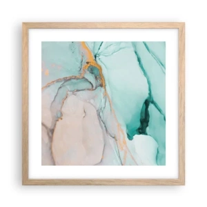 Poster in cornice rovere chiaro - Danza di forme e colori - 40x40 cm