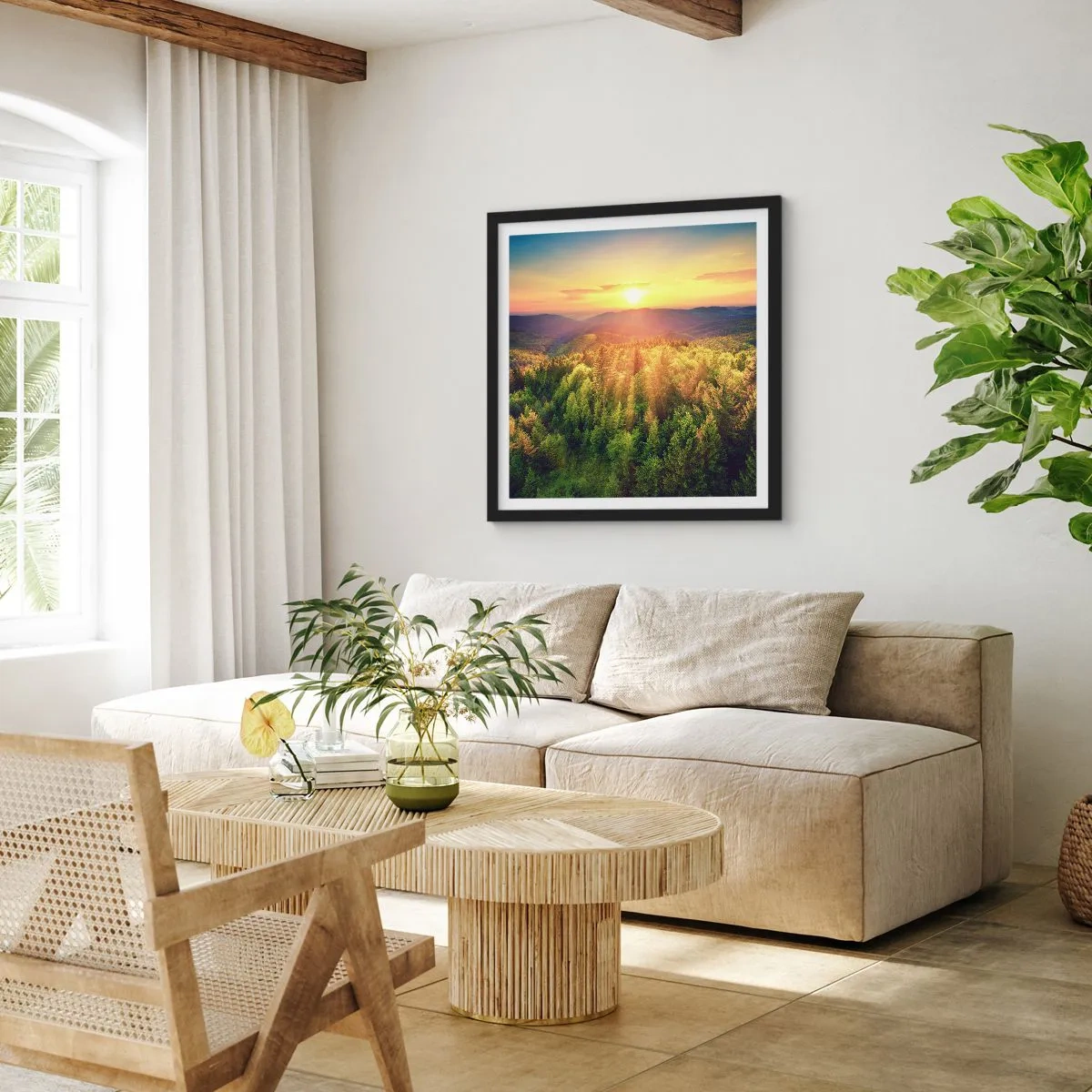 Poster in cornice nera - Vette e cime - 60x60 cm