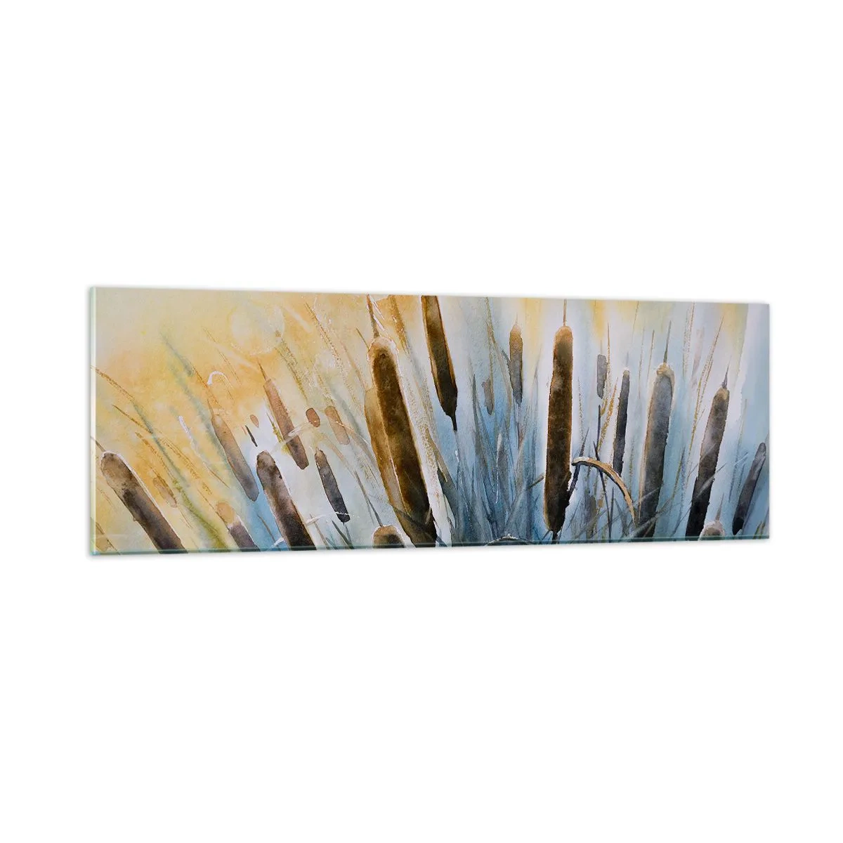 Quadro su vetro - Fresco dell'acqua, calore del sole - 90x30 cm
