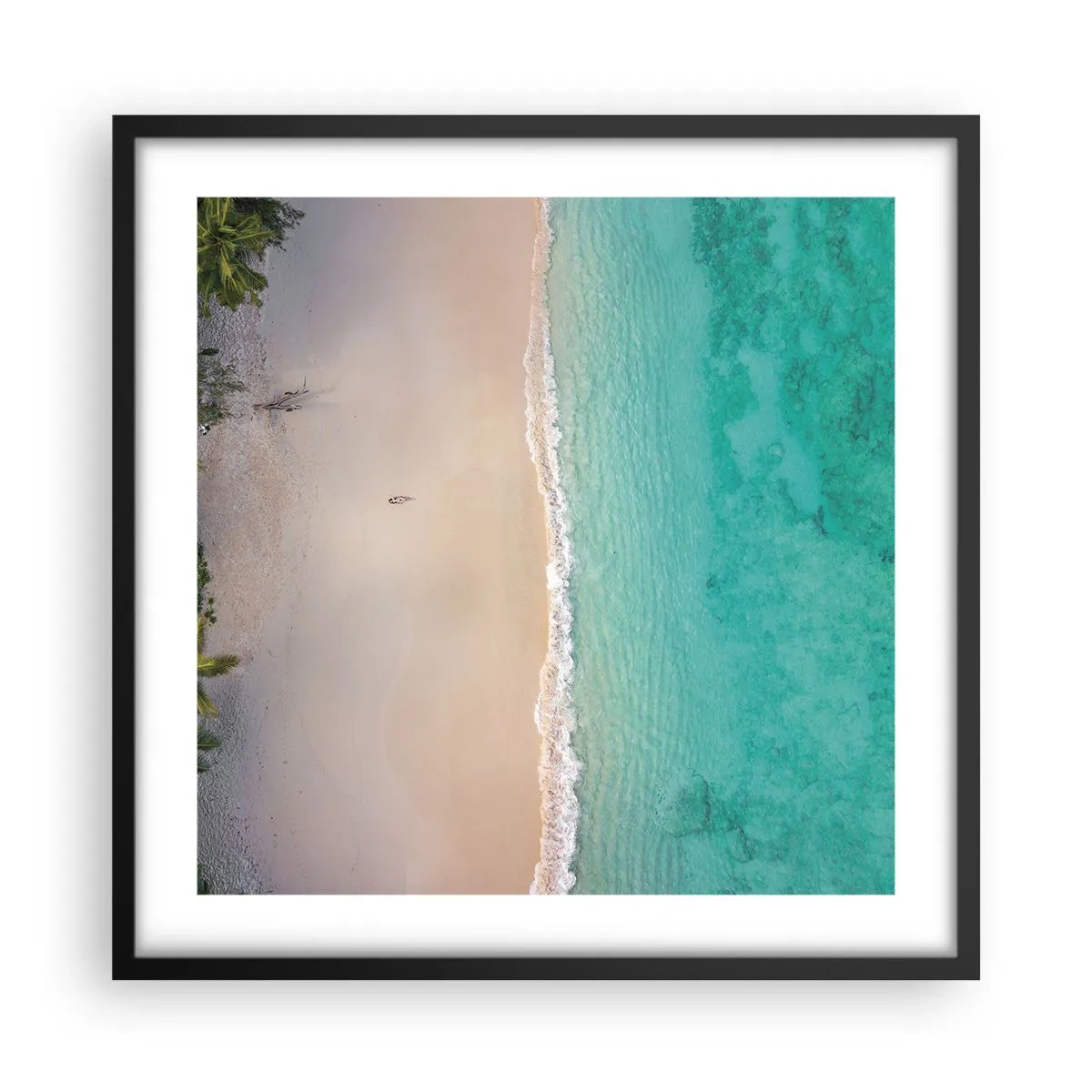 Poster in cornice nera - Spiaggia del paradiso - 50x50 cm