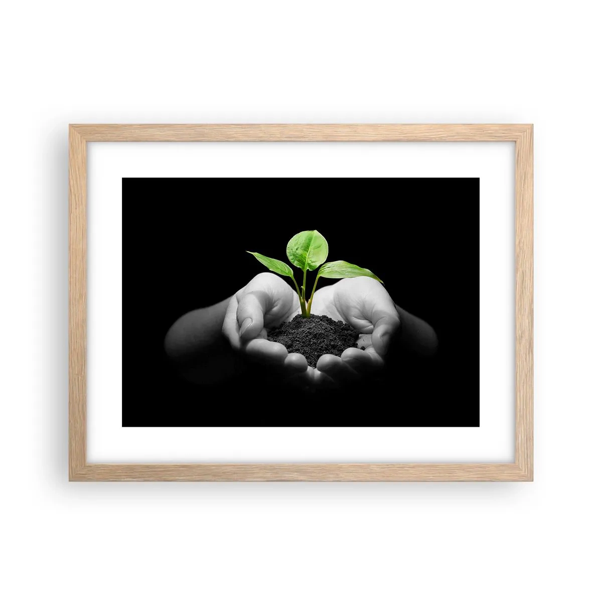 Poster in cornice rovere chiaro - Amo la natura, la proteggo - 40x30 cm