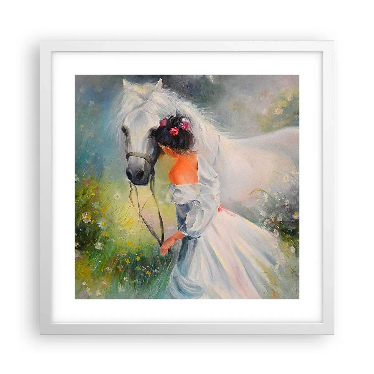 Poster in cornice bianca - Come in un bel sogno - 40x40 cm