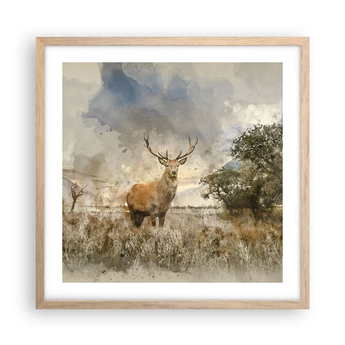 Poster in cornice rovere chiaro - Dignità - forza - maestosità - 50x50 cm