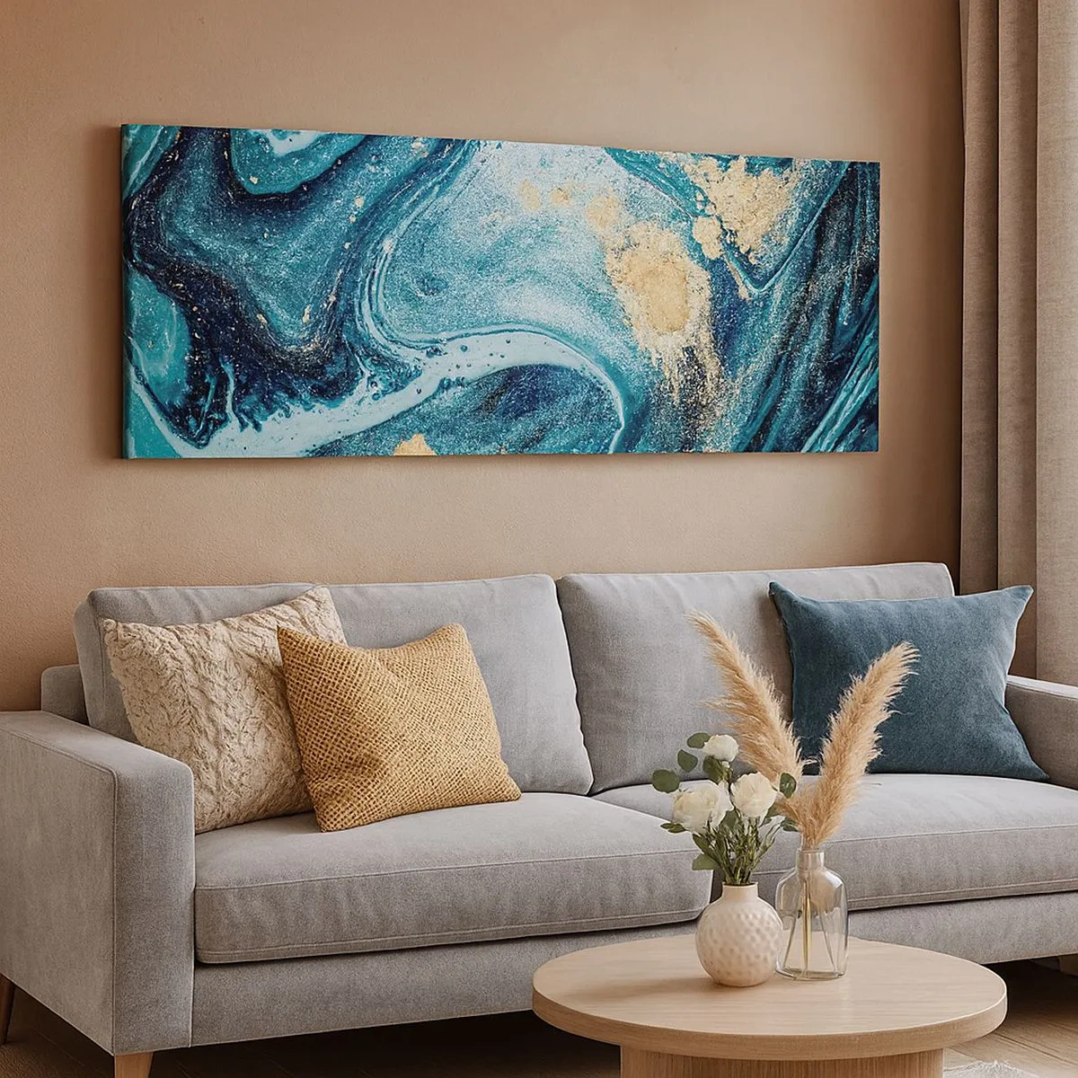 Quadro su tela - Stampe su Tela - Vortice blu - 100x40 cm