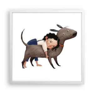 Poster in cornice bianca - I migliori amici - 50x50 cm