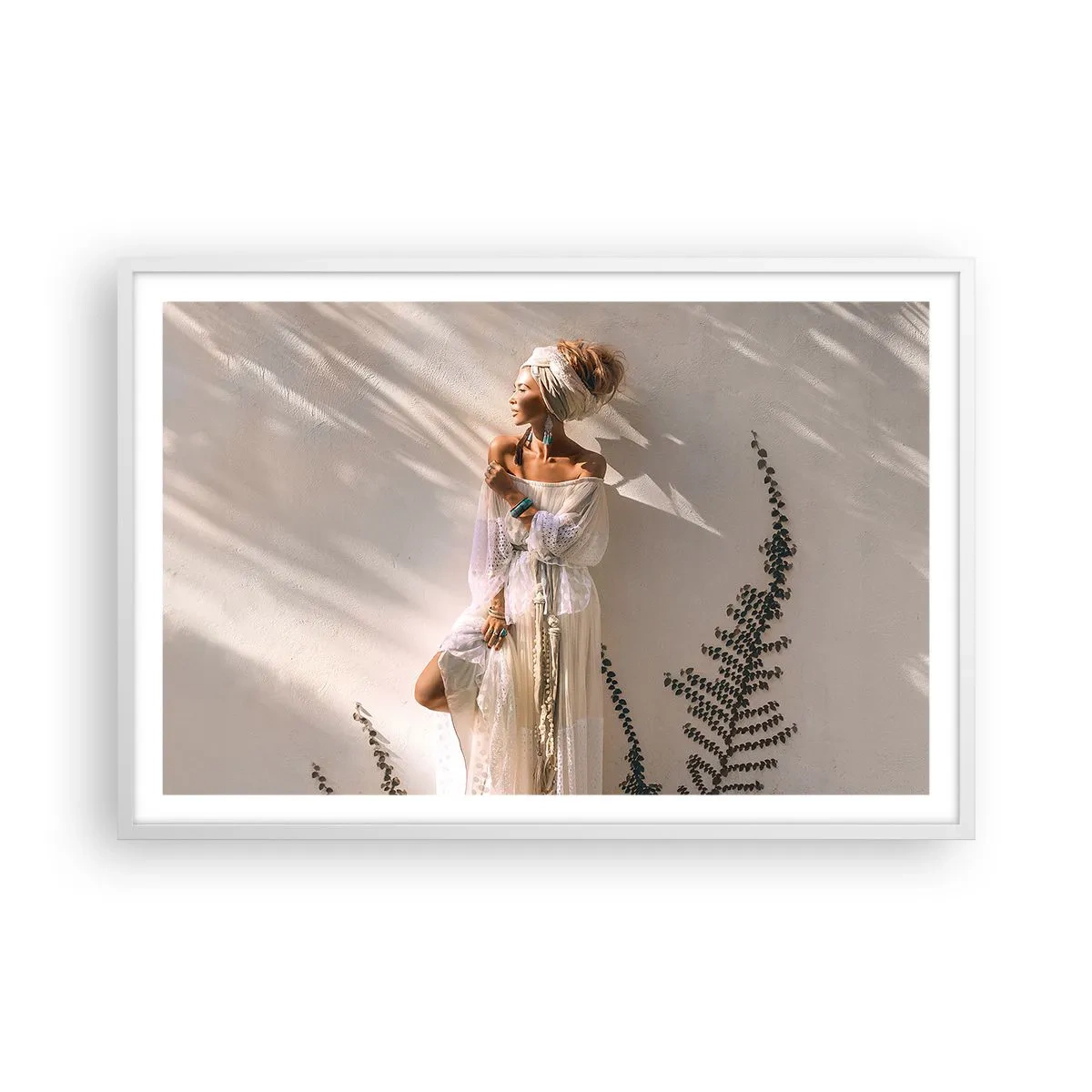 Poster in cornice bianca - Il sole e la ragazza - 91x61 cm