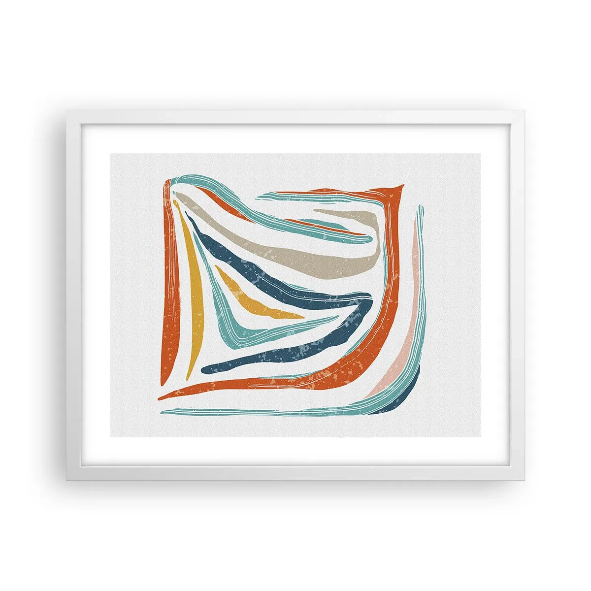 Poster in cornice bianca - Astrazione piacevolmente sorridente - 50x40 cm