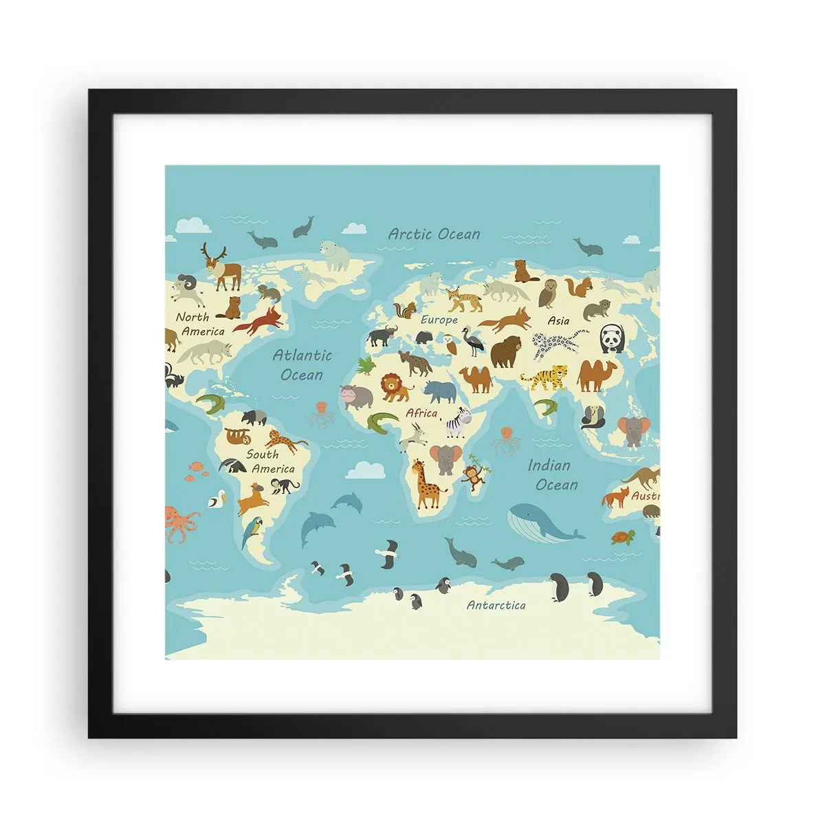 Poster in cornice nera - Buoni vicini - 40x40 cm