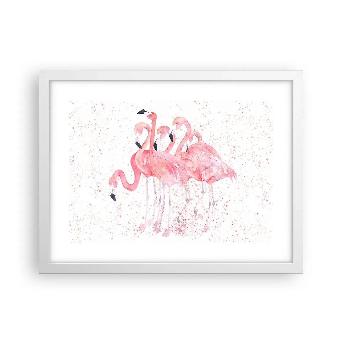 Poster in cornice bianca - Gruppo in rosa - 40x30 cm
