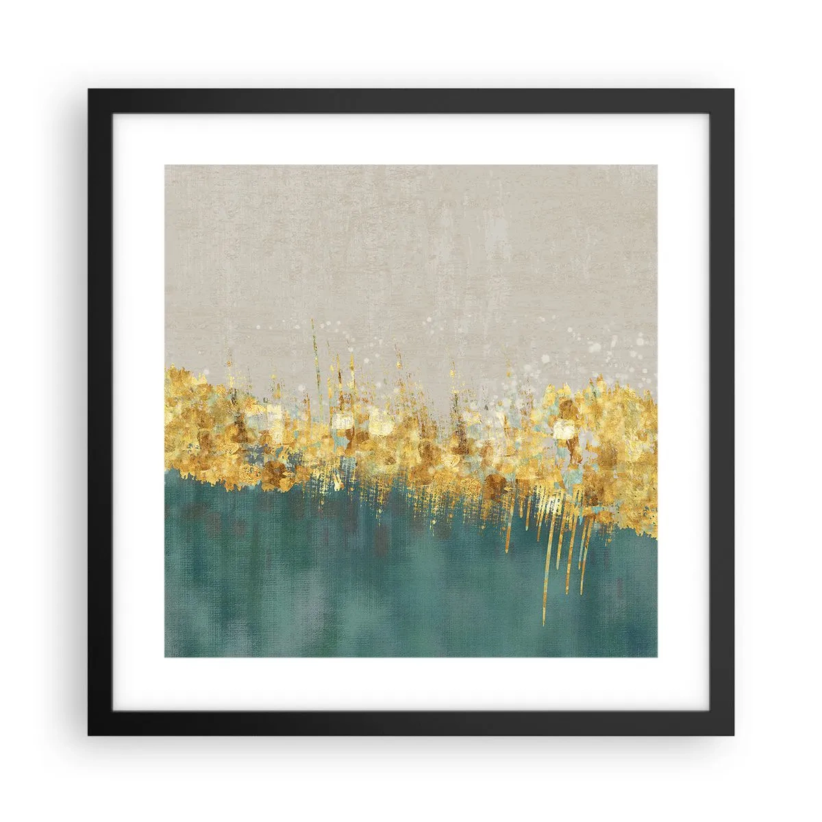 Poster in cornice nera - Confine dorato - 40x40 cm