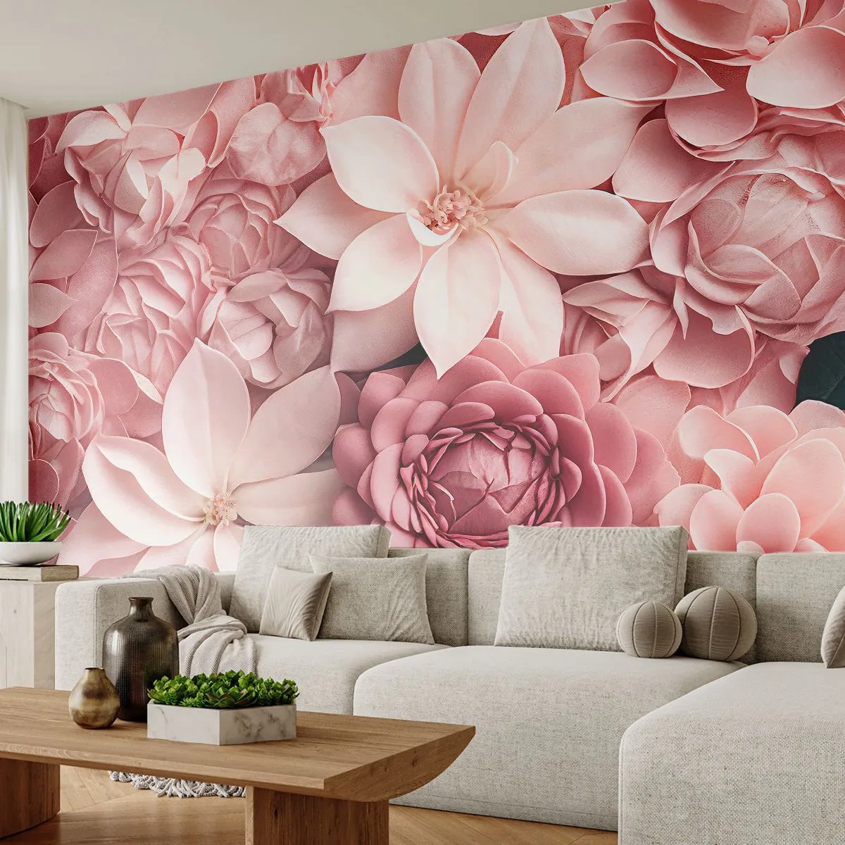 Fotomurali Premium Canvas - Nei petali di rosa - Fiori, Pastello, Luminoso - 150x105 cm