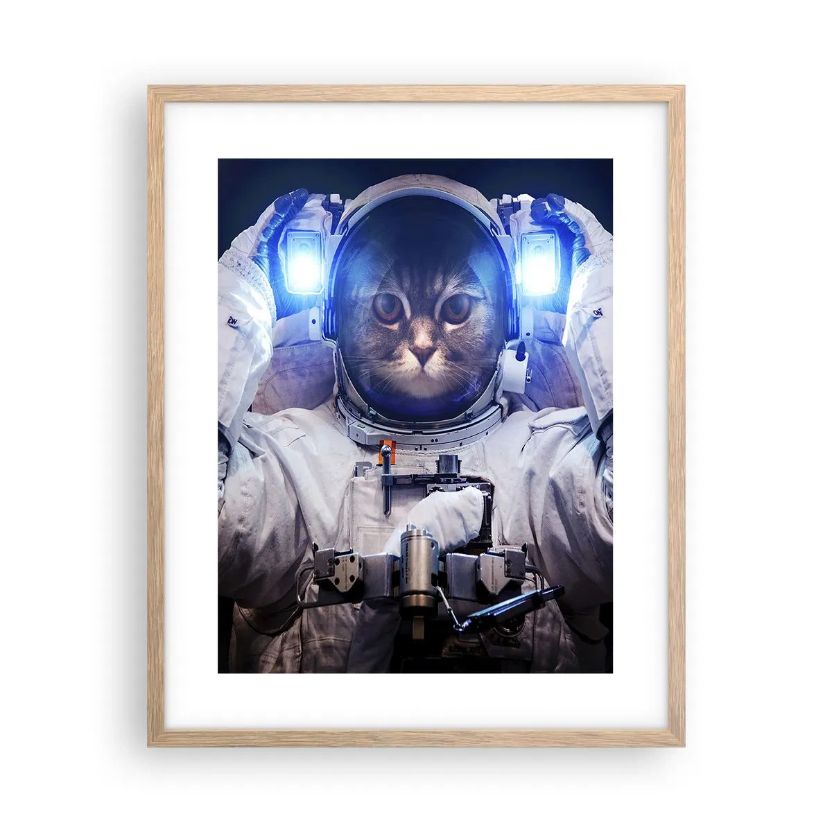 Poster in cornice rovere chiaro - Houston, avete un problema - 40x50 cm