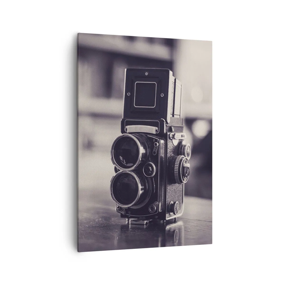 Quadro su tela - Stampe su Tela - Macchina fotografica antica in bianco e nero - 70x100cm - La magia delle vecchie fotografie - Decorazione murale moderna per soggiorno e camera da letto ARTTOR