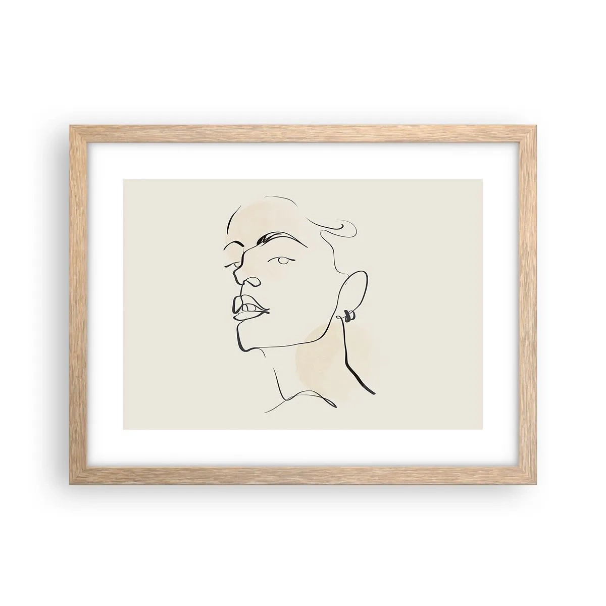 Poster in cornice rovere chiaro - Sguardo fiero - 40x30 cm