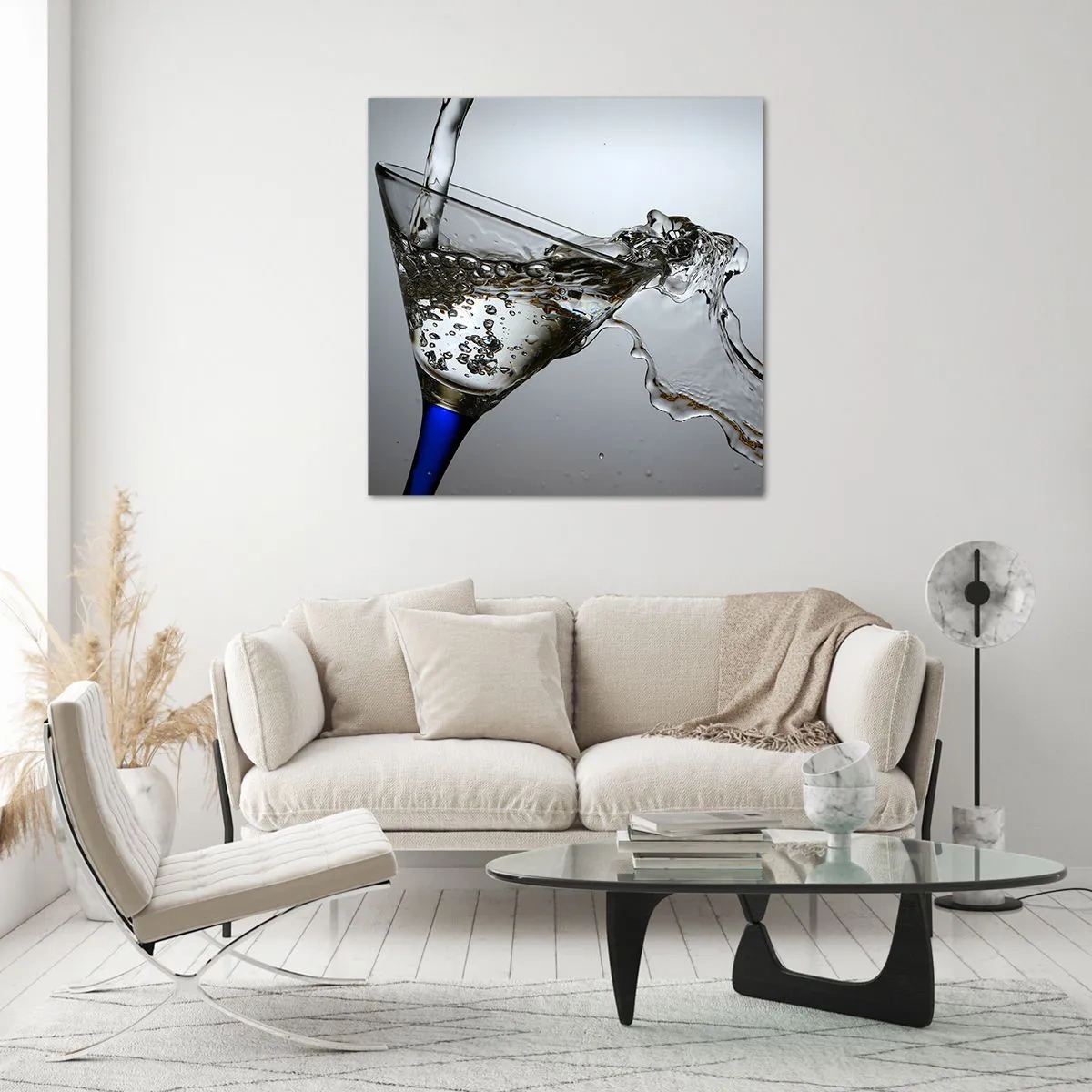 Quadro su vetro - Acqua cristallina in vetro di cristallo - 70x70 cm