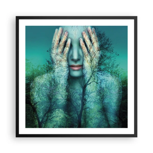 Poster in cornice nera - Immersa nel blu - 60x60 cm