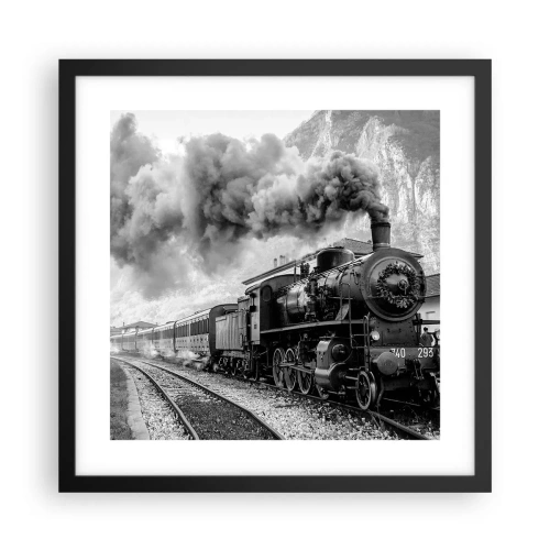 Poster in cornice nera - Ferma alla stazione... - 40x40 cm