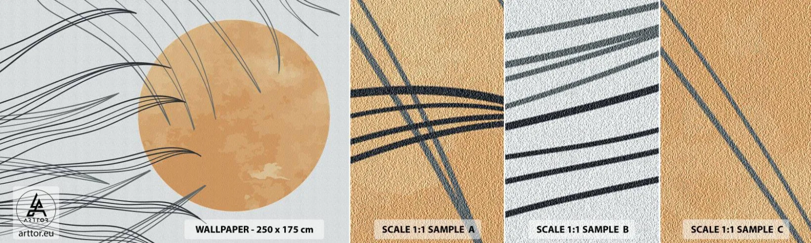 Campione di Fotomurale Adesivo Deluxe Sticker - Sempre verso il sole - Sole, Minimalismo, Pezzo - 100x30 cm