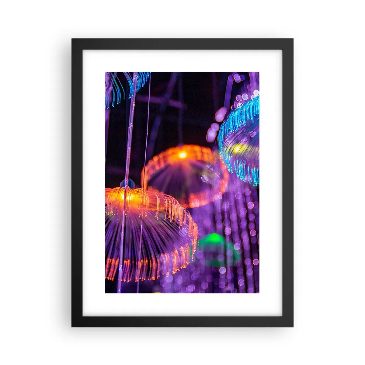 Poster in cornice nera - Fontane di luce - 30x40 cm