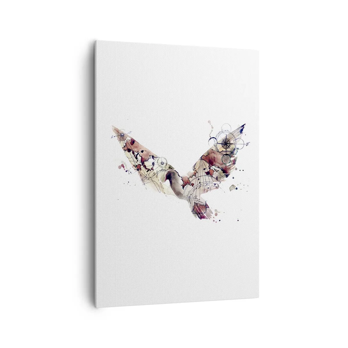 Quadro su tela - Stampe su Tela - Sagoma artistica di uccello con motivi geometrici - 70x100cm - Viandante nell'aria - Decorazione murale moderna per soggiorno e camera da letto ARTTOR