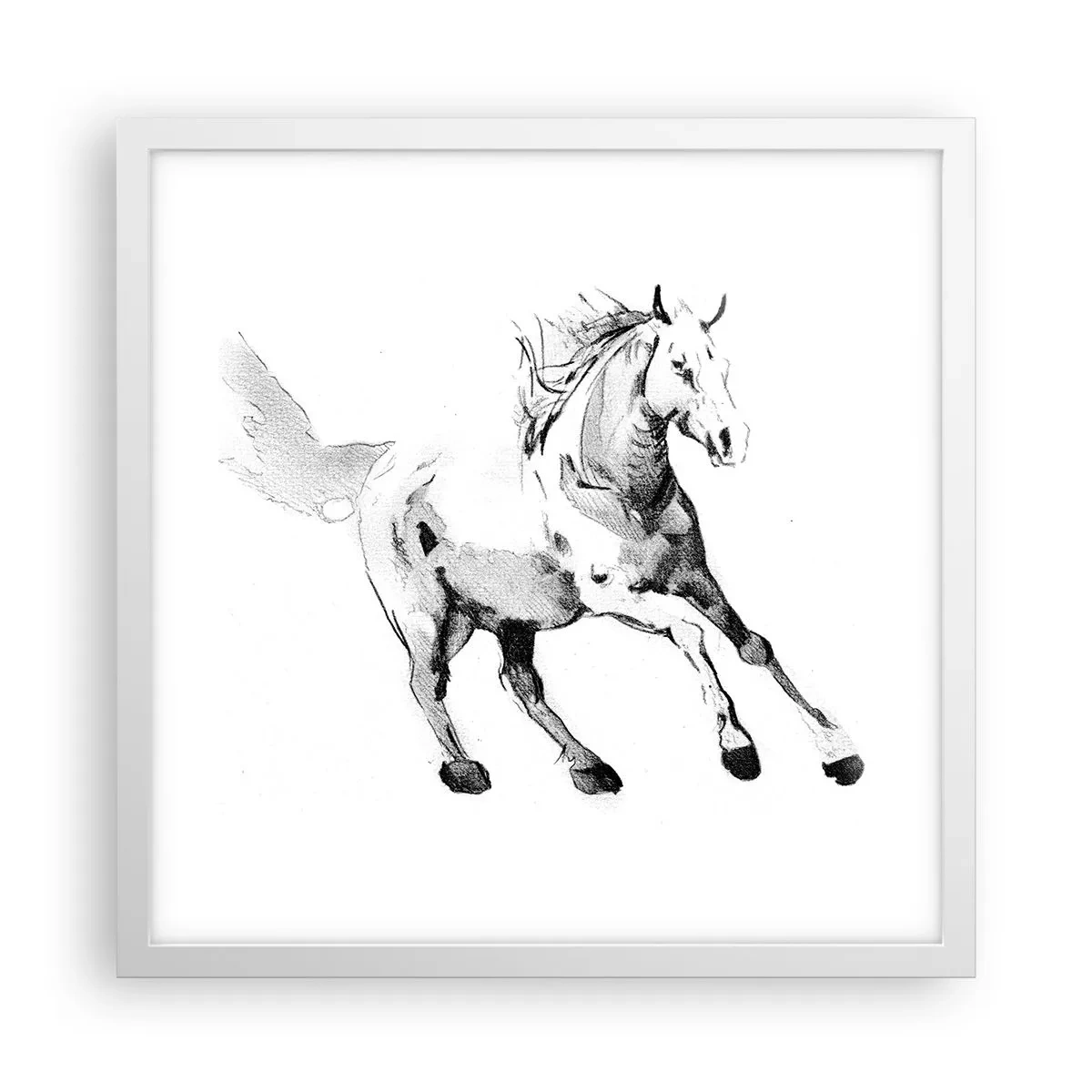 Poster in cornice bianca - Anima indomabile - 40x40 cm