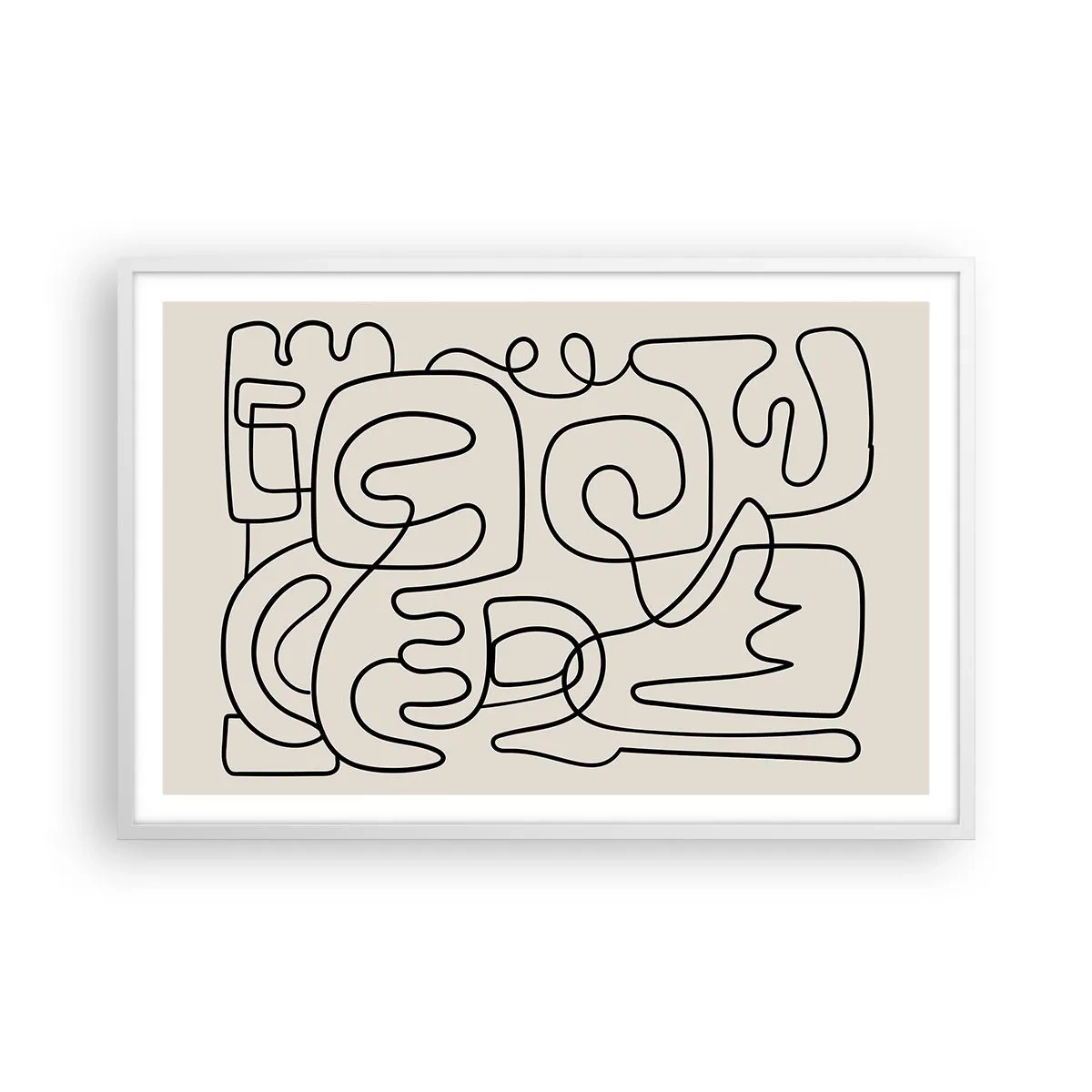 Poster in cornice bianca - Segui il percorso - 91x61 cm