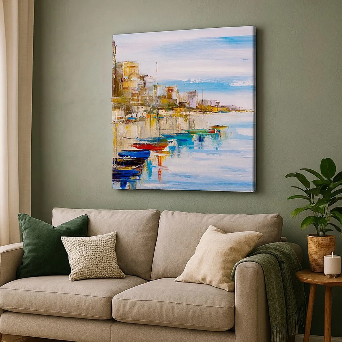 Quadro su tela - Stampe su Tela - Molo cittadino multicolore - 30x30 cm