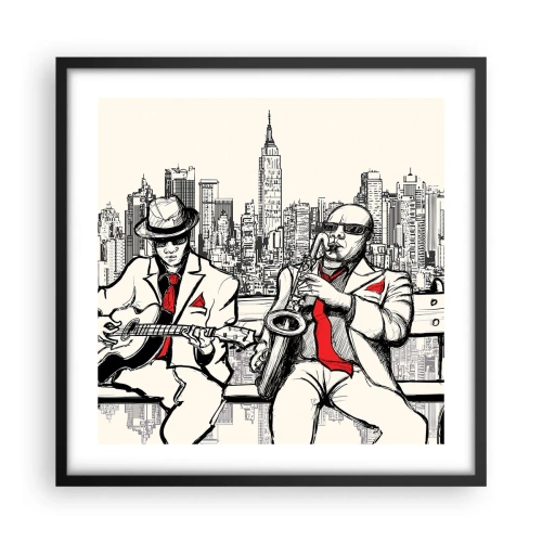 Poster in cornice nera - Improvvisare a New York - 50x50 cm