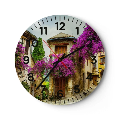 Orologio da parete - Orologio in Vetro - Sotto un baldacchino di fiori - 40x40 cm