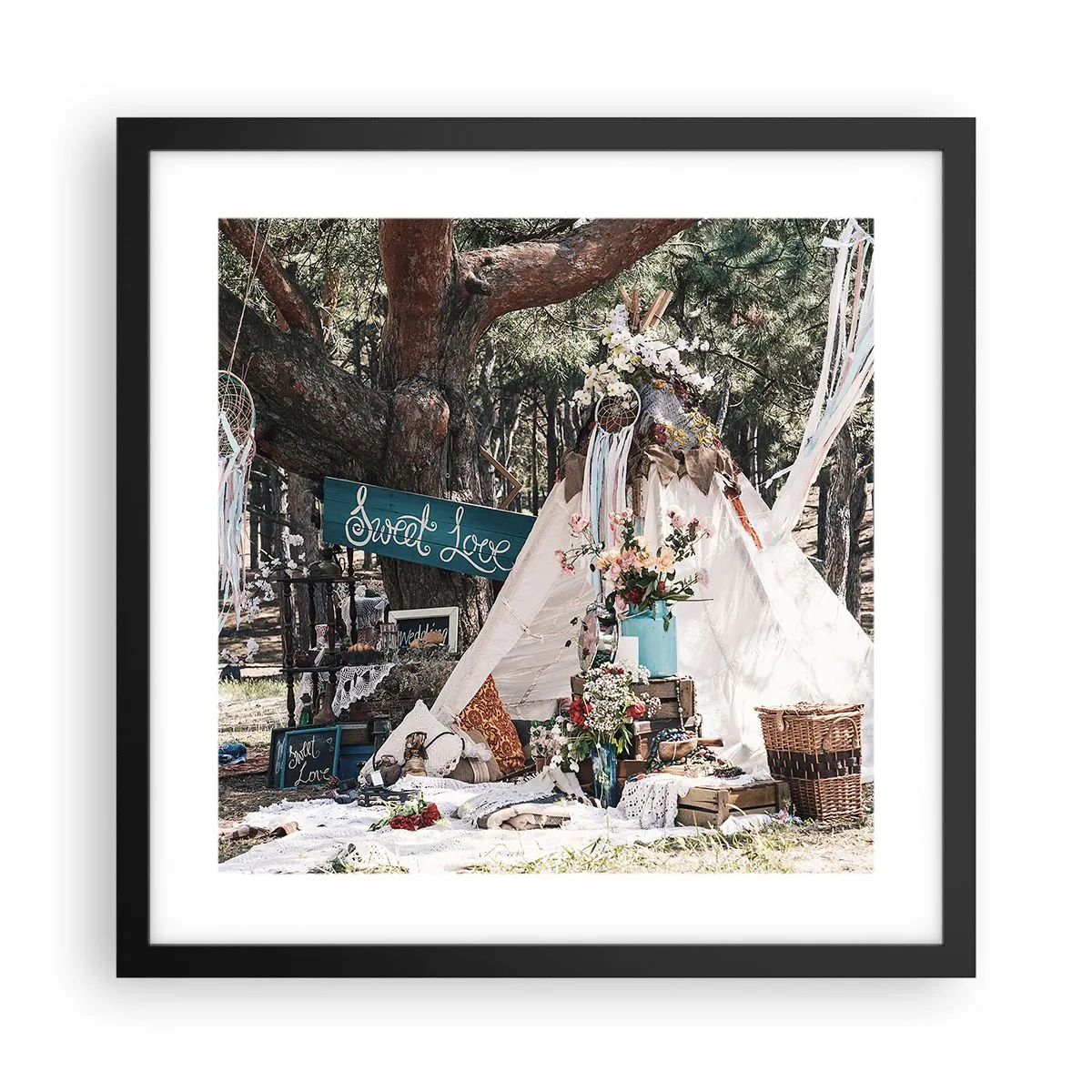 Poster in cornice nera - Make love... - 40x40 cm