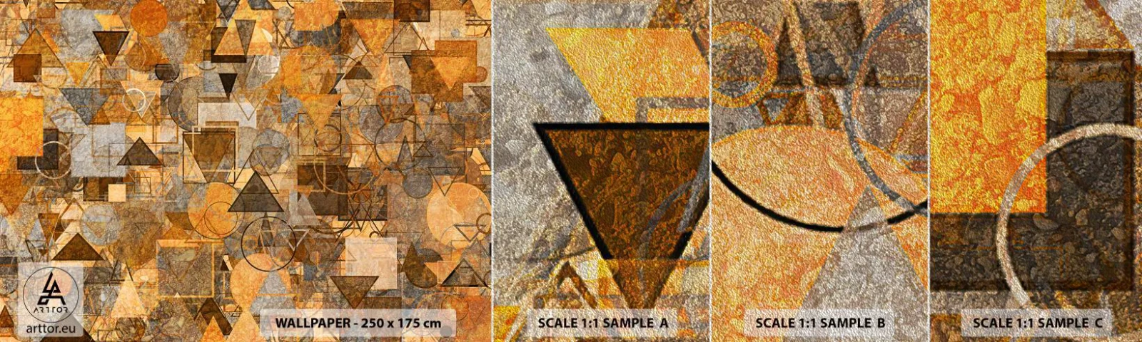 Campione di Fotomurale Premium Sand - Il mondo compreso nella forma - Astrazione, Pezzo, Modello moderno - 100x30 cm