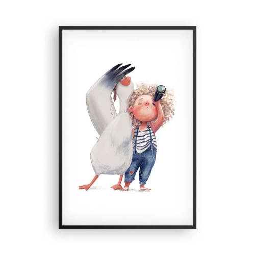 Poster in cornice nera - Il progetto di un grande viaggio - 61x91 cm